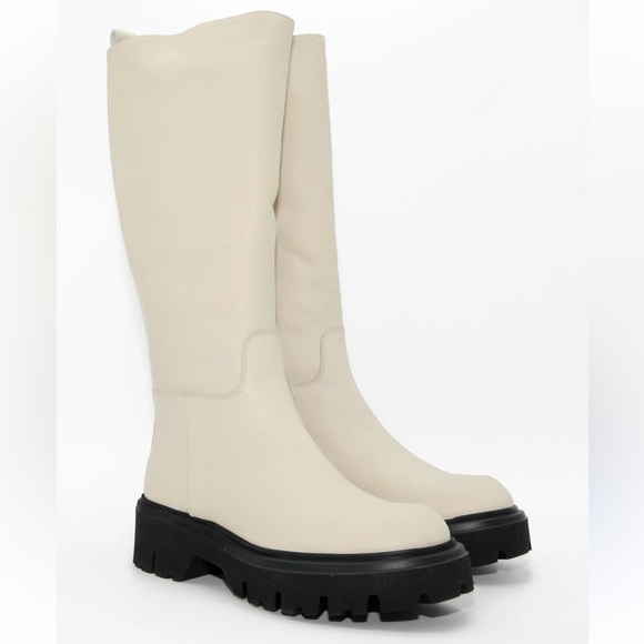 POESIE VENEZIANE GIGI CREAM LEATHER TALL BOOTS